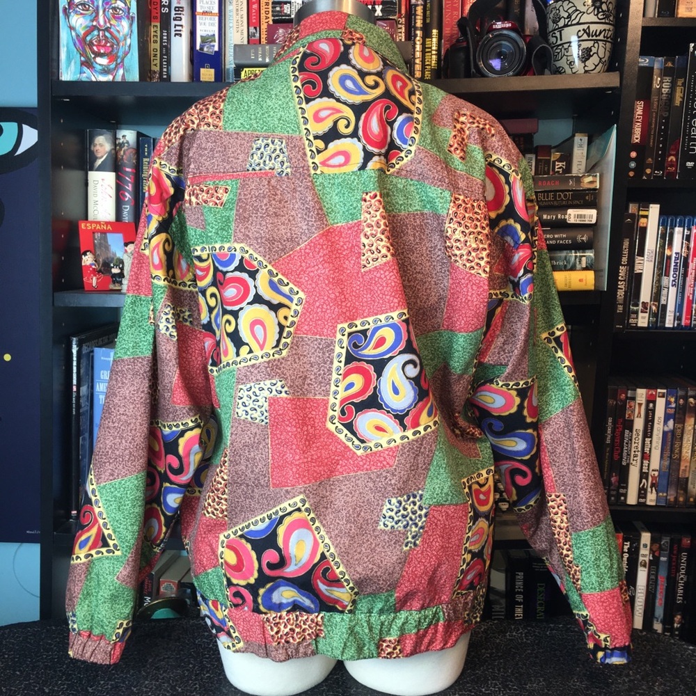 Gdt Too Vintage Button Up Retro Print Jacket - image 3